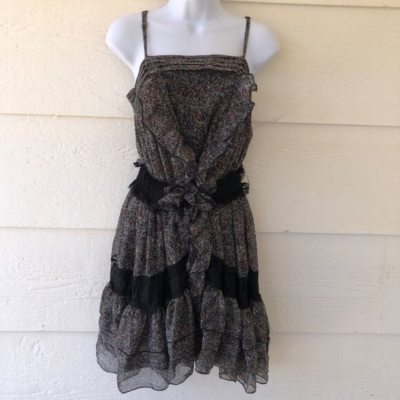 Ryu Flirty Spaghetti Strap Mini Dress Size Small Whimsical Punk - Picture 2 of 16